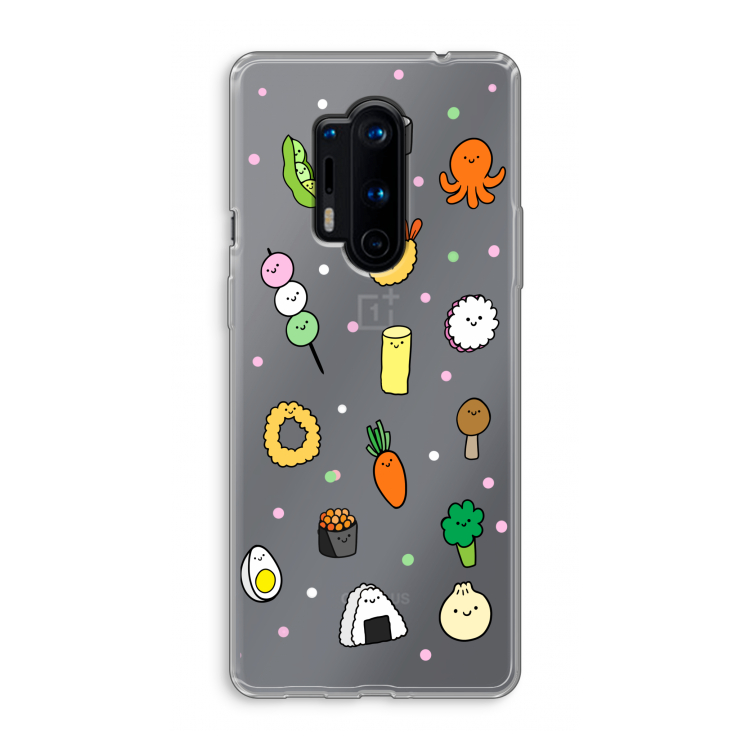 Happy bento friends: OnePlus 8 Pro Transparant Hoesje