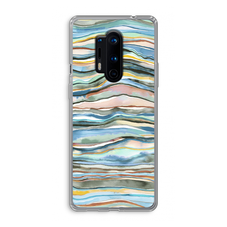 Watercolor Agate: OnePlus 8 Pro Transparant Hoesje