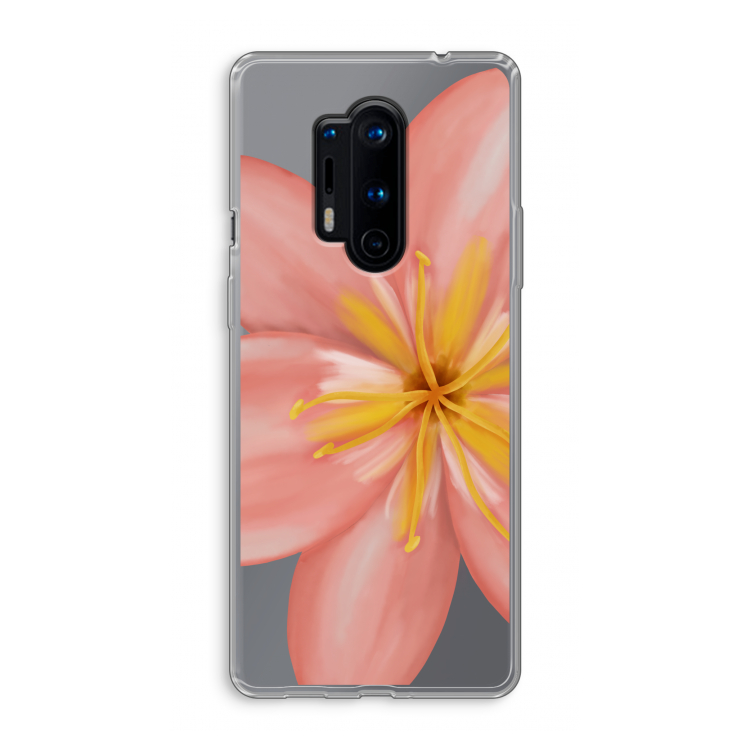 Pink Ellila Flower: OnePlus 8 Pro Transparant Hoesje