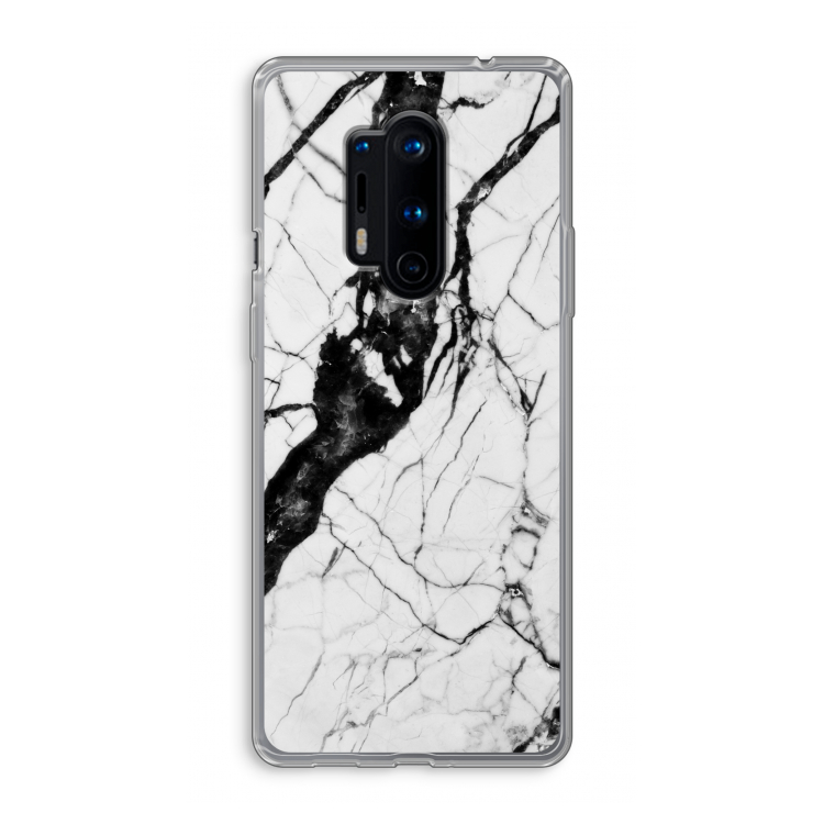 Witte marmer 2: OnePlus 8 Pro Transparant Hoesje