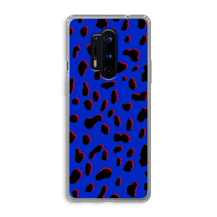 Blue Leopard: OnePlus 8 Pro Transparant Hoesje