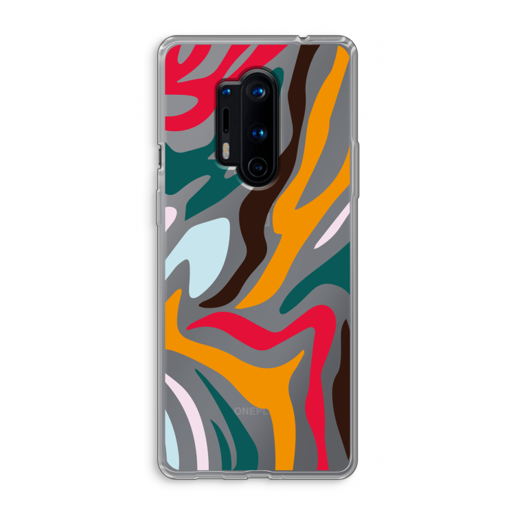 Colored Zebra: OnePlus 8 Pro Transparant Hoesje