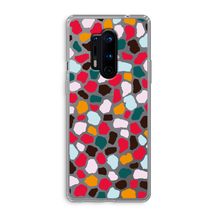 Colored Giraffe: OnePlus 8 Pro Transparant Hoesje