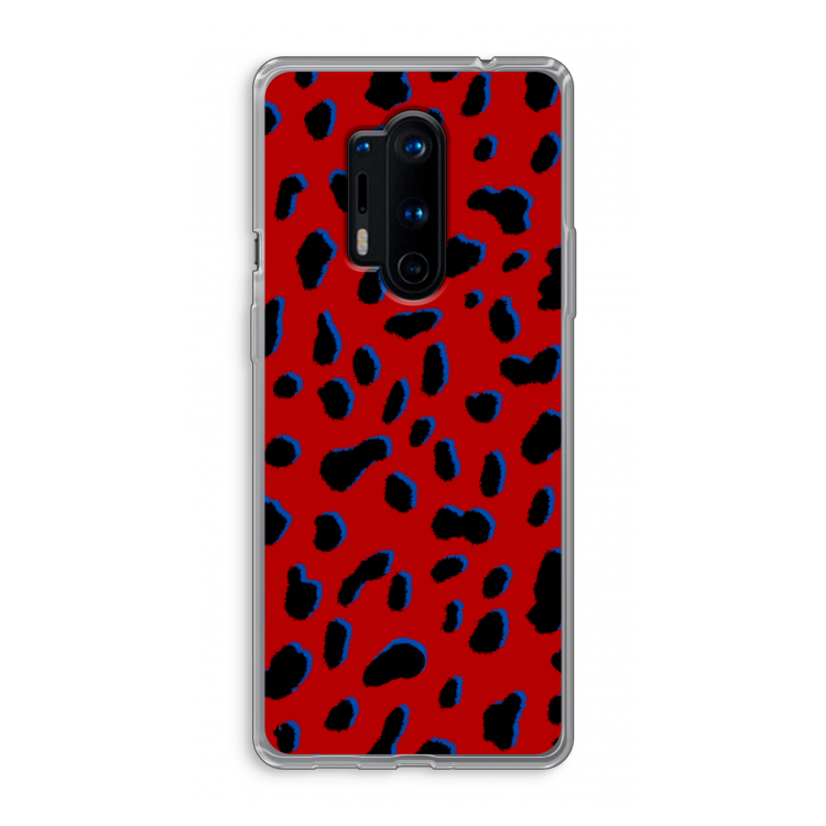 Red Leopard: OnePlus 8 Pro Transparant Hoesje