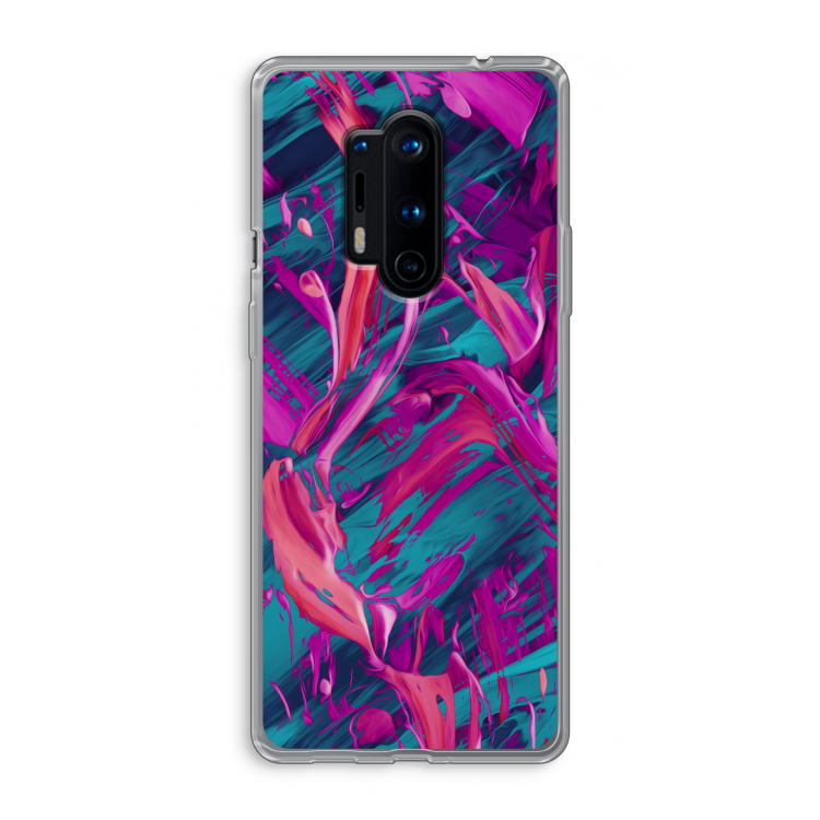 Pink Clouds: OnePlus 8 Pro Transparant Hoesje