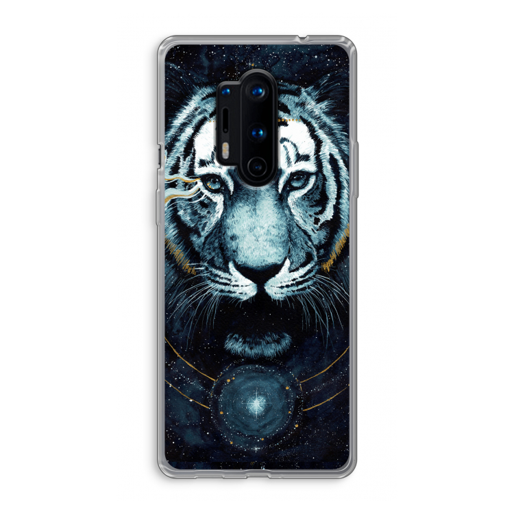 Darkness Tiger: OnePlus 8 Pro Transparant Hoesje