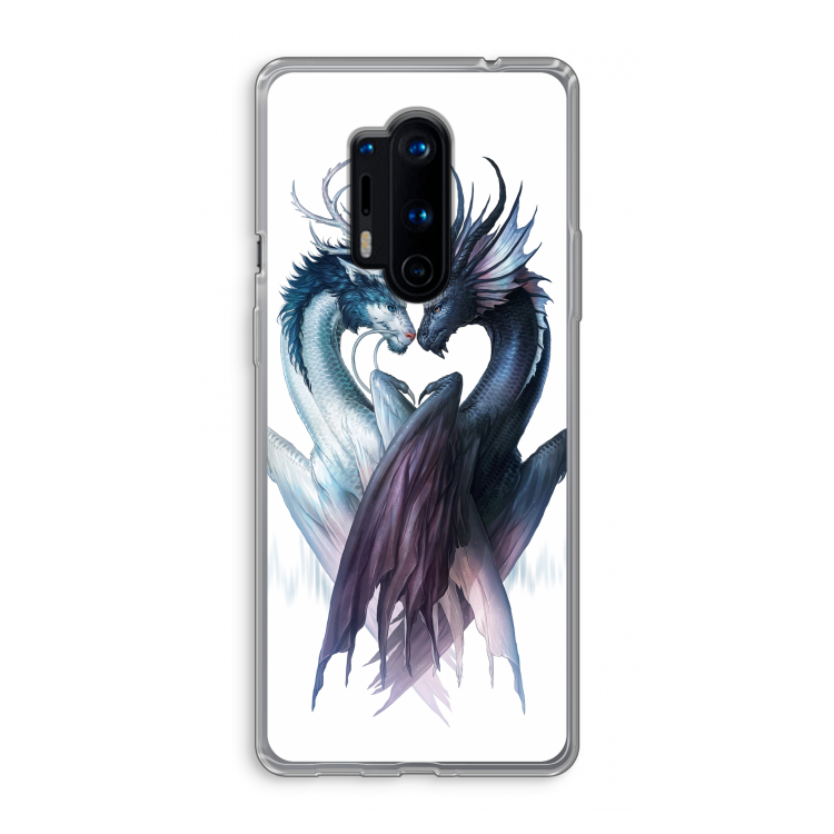 Yin Yang Dragons: OnePlus 8 Pro Transparant Hoesje