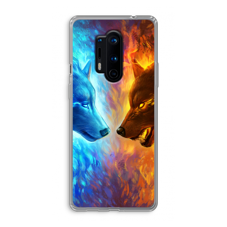Fire & Ice: OnePlus 8 Pro Transparant Hoesje