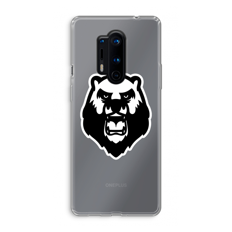 Angry Bear (white): OnePlus 8 Pro Transparant Hoesje