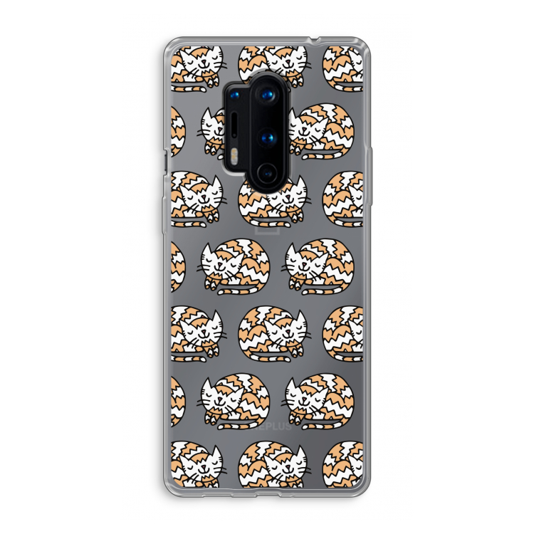 Slapende poes: OnePlus 8 Pro Transparant Hoesje