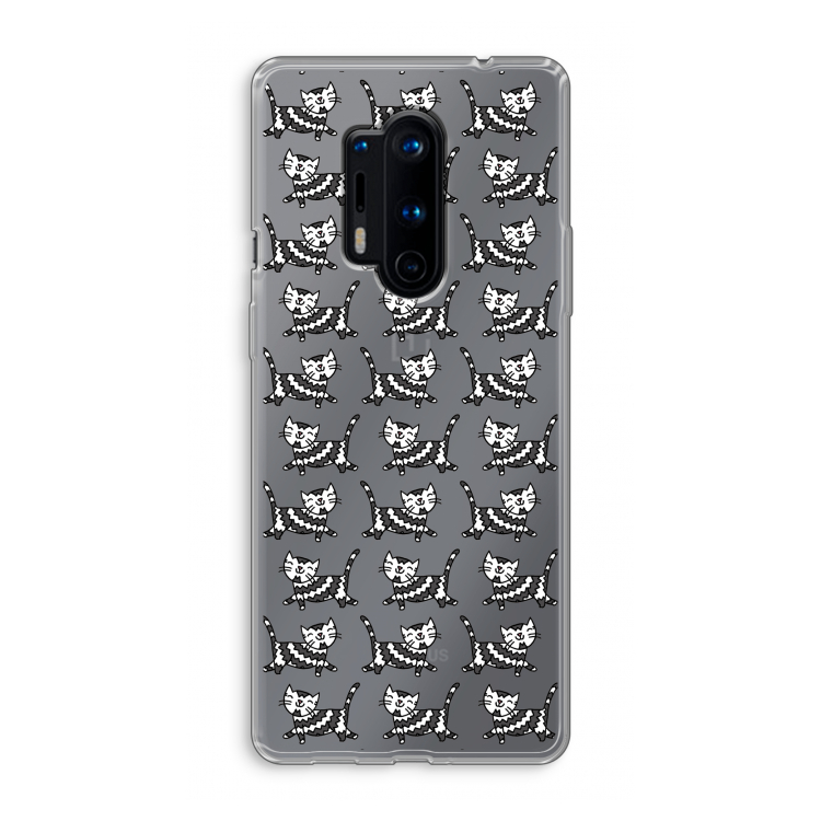 Zwarte poes: OnePlus 8 Pro Transparant Hoesje