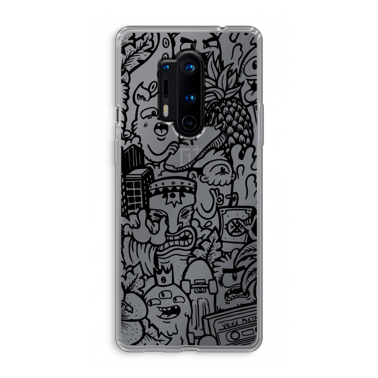 Vexx Black Mixtape: OnePlus 8 Pro Transparant Hoesje