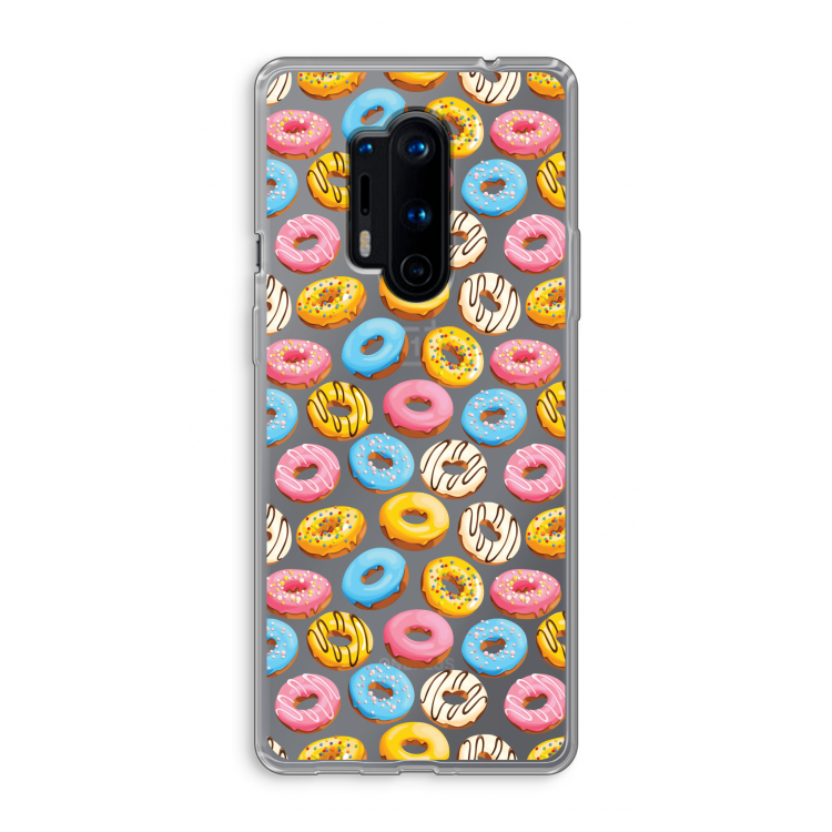 Pink donuts: OnePlus 8 Pro Transparant Hoesje
