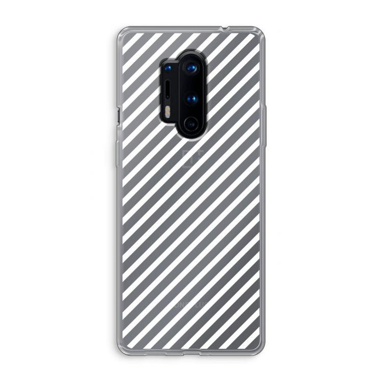 Strepen zwart-wit: OnePlus 8 Pro Transparant Hoesje