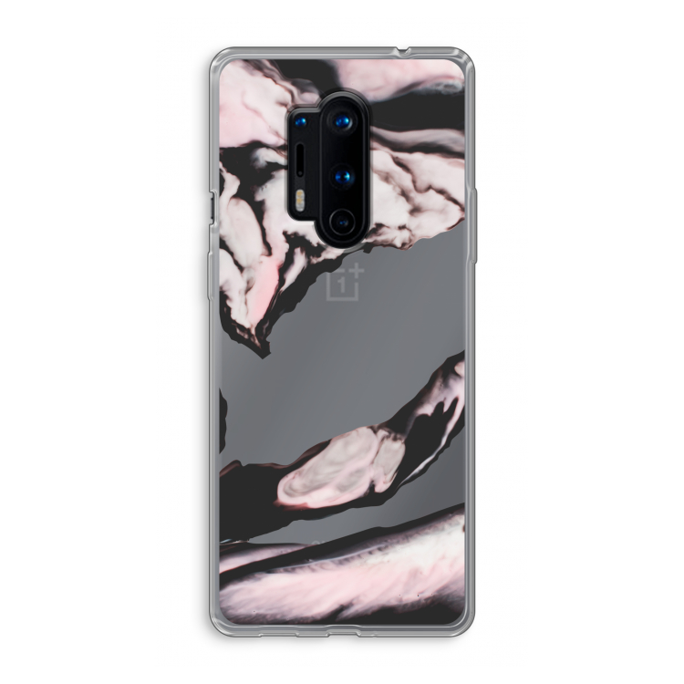Roze stroom: OnePlus 8 Pro Transparant Hoesje