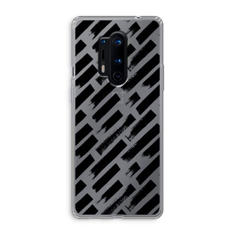 Zwarte vegen: OnePlus 8 Pro Transparant Hoesje