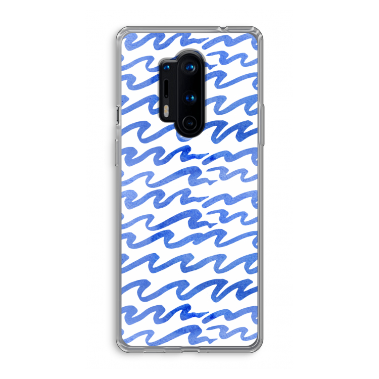 Blauwe golven: OnePlus 8 Pro Transparant Hoesje