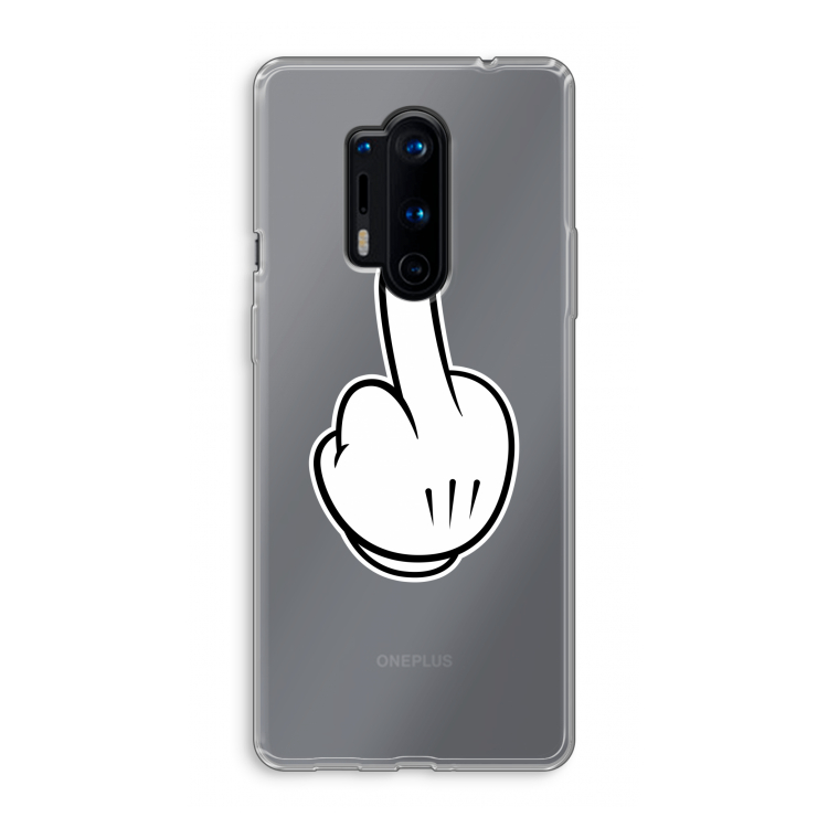 Middle finger black: OnePlus 8 Pro Transparant Hoesje