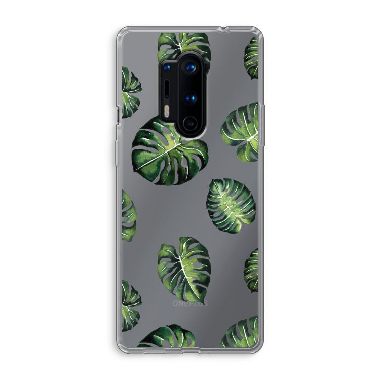 Tropische bladeren: OnePlus 8 Pro Transparant Hoesje