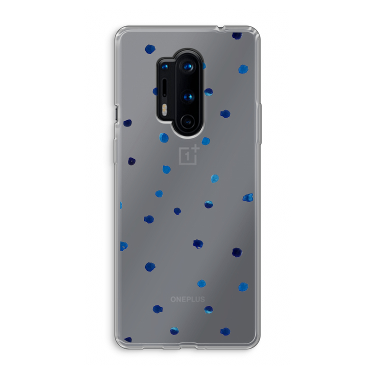 Blauwe stippen: OnePlus 8 Pro Transparant Hoesje