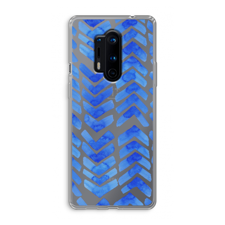 Blauwe pijlen: OnePlus 8 Pro Transparant Hoesje