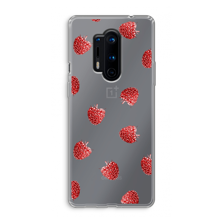 Framboosjes: OnePlus 8 Pro Transparant Hoesje