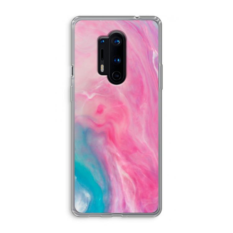 Roze explosie: OnePlus 8 Pro Transparant Hoesje