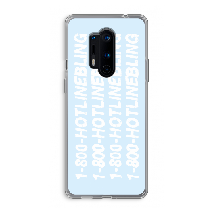 Hotline bling blue: OnePlus 8 Pro Transparant Hoesje