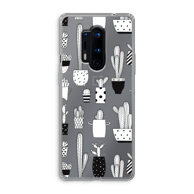 Cactusmotief: OnePlus 8 Pro Transparant Hoesje