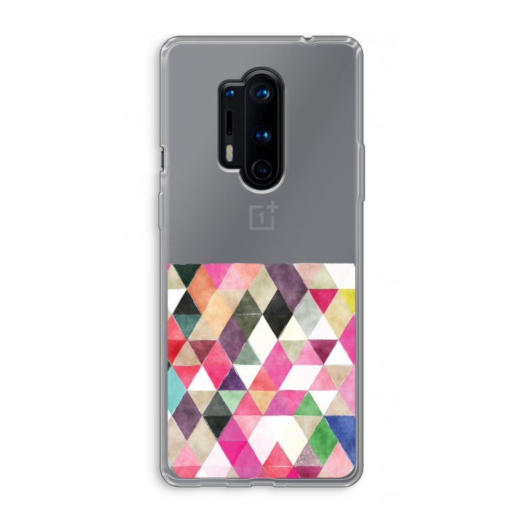 Gekleurde driehoekjes: OnePlus 8 Pro Transparant Hoesje
