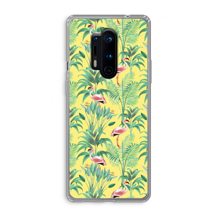 Flamingo party: OnePlus 8 Pro Transparant Hoesje
