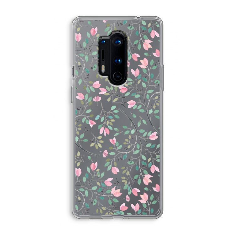 Sierlijke bloemen: OnePlus 8 Pro Transparant Hoesje