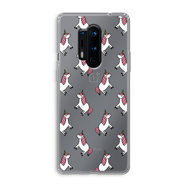 Eenhoorns overal: OnePlus 8 Pro Transparant Hoesje