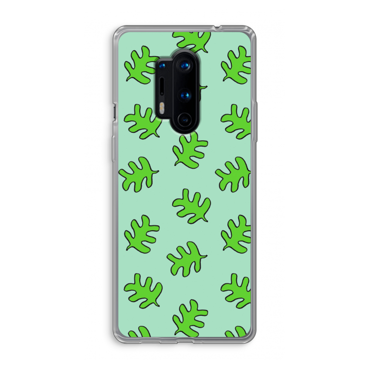 Groene blaadjes: OnePlus 8 Pro Transparant Hoesje