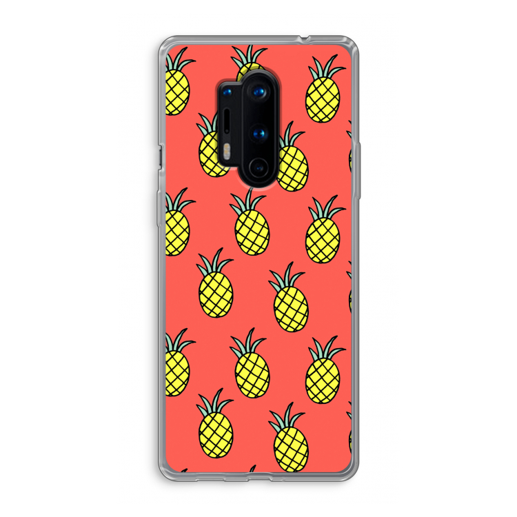 Ananas: OnePlus 8 Pro Transparant Hoesje