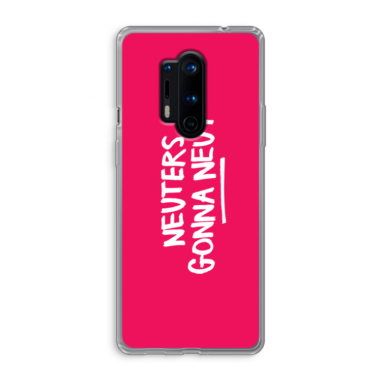 Neuters (roze): OnePlus 8 Pro Transparant Hoesje