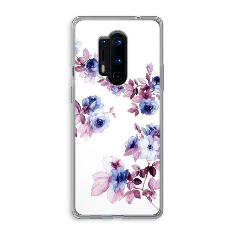 Waterverf bloemen: OnePlus 8 Pro Transparant Hoesje