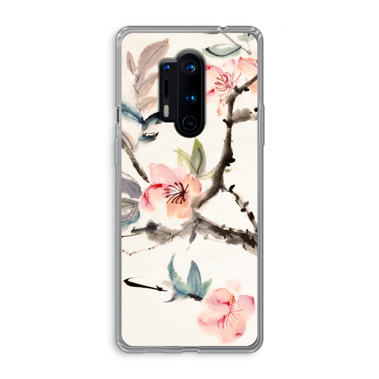 Japanse bloemen: OnePlus 8 Pro Transparant Hoesje