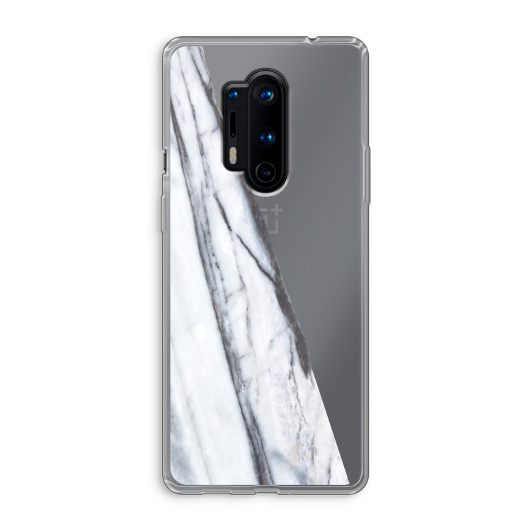 Gestreepte marmer: OnePlus 8 Pro Transparant Hoesje
