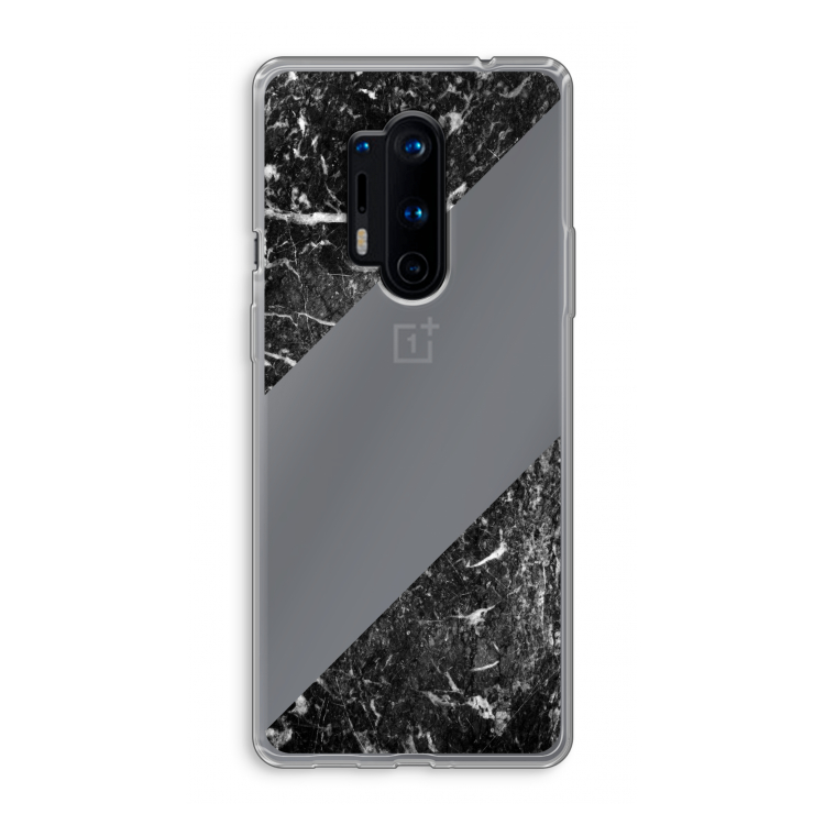 Zwart marmer: OnePlus 8 Pro Transparant Hoesje