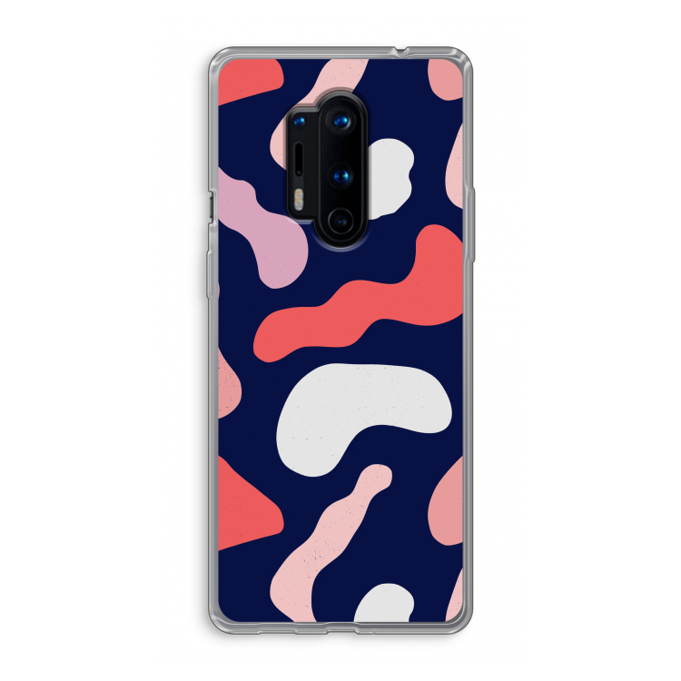 Memphis Shapes Pink: OnePlus 8 Pro Transparant Hoesje
