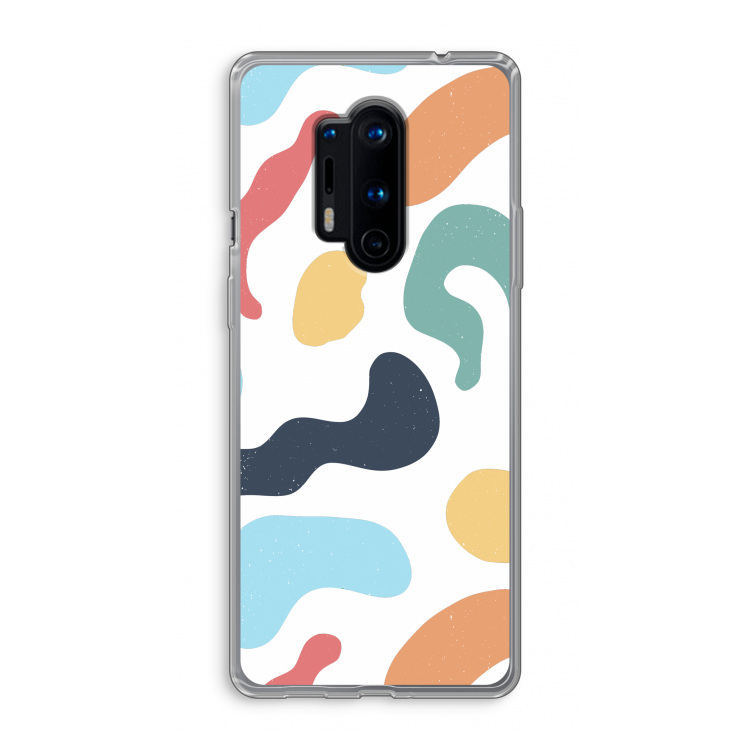 Memphis Shapes Blue: OnePlus 8 Pro Transparant Hoesje