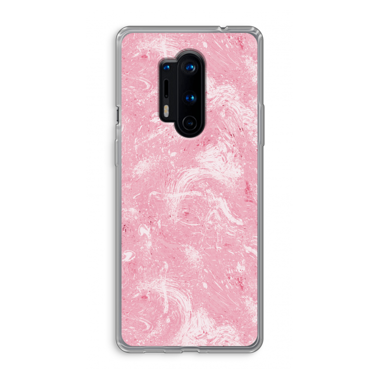 Abstract Painting Pink: OnePlus 8 Pro Transparant Hoesje