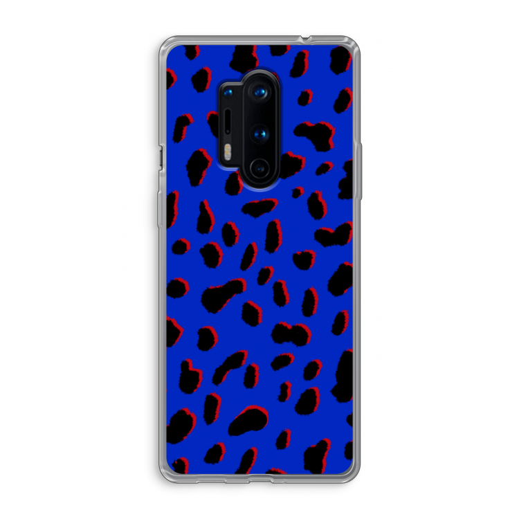 Blue Leopard: OnePlus 8 Pro Transparant Hoesje