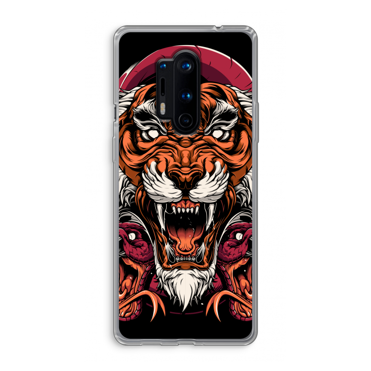 Tiger and Rattlesnakes: OnePlus 8 Pro Transparant Hoesje