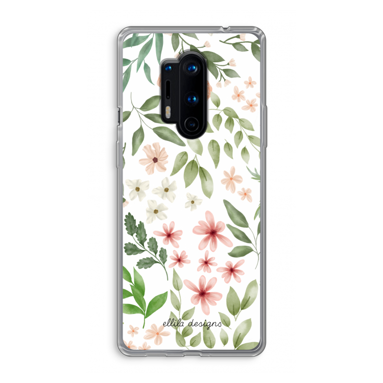 Botanical sweet flower heaven: OnePlus 8 Pro Transparant Hoesje