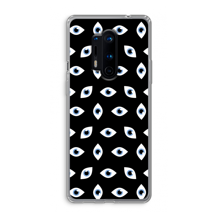 Eyes pattern: OnePlus 8 Pro Transparant Hoesje