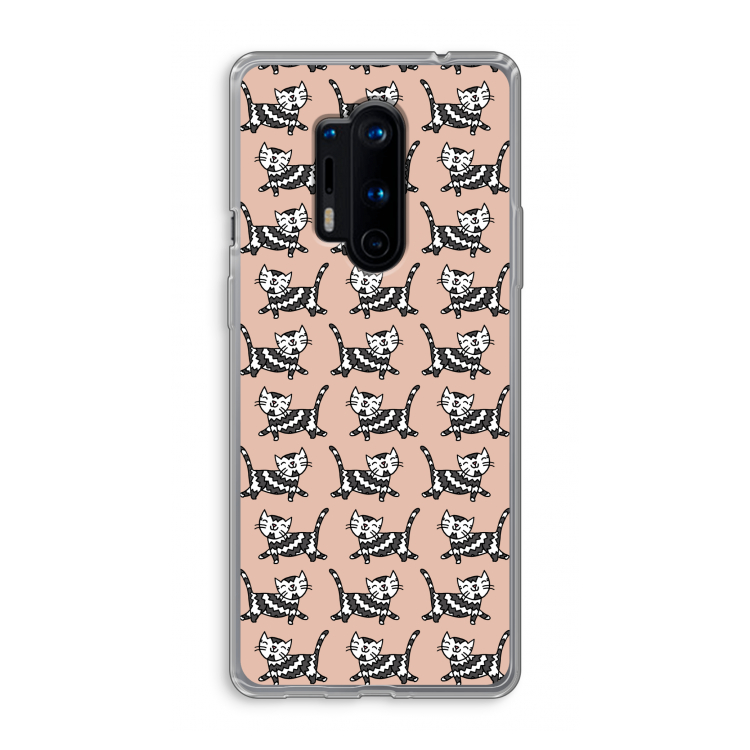 Zwarte poes: OnePlus 8 Pro Transparant Hoesje
