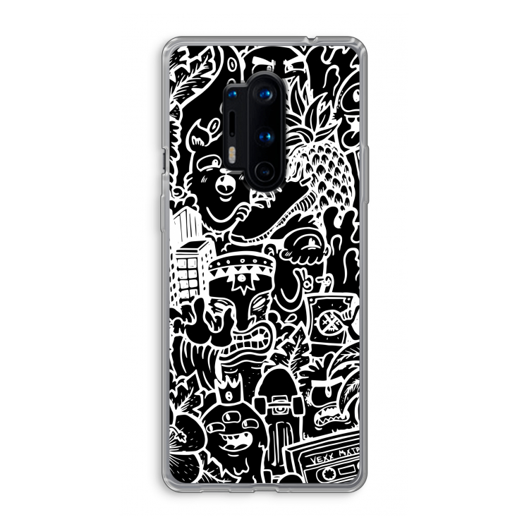 Vexx Black Mixtape: OnePlus 8 Pro Transparant Hoesje