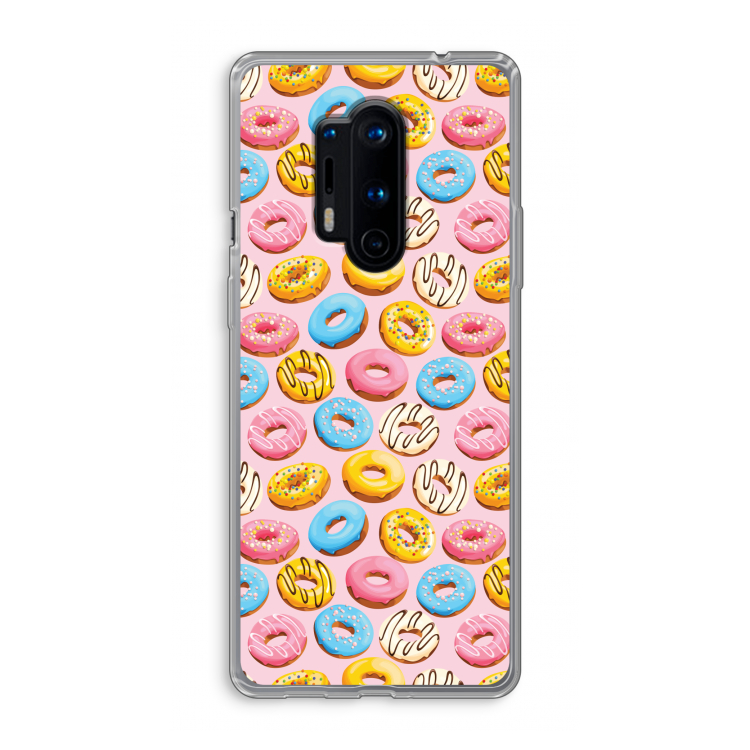 Pink donuts: OnePlus 8 Pro Transparant Hoesje